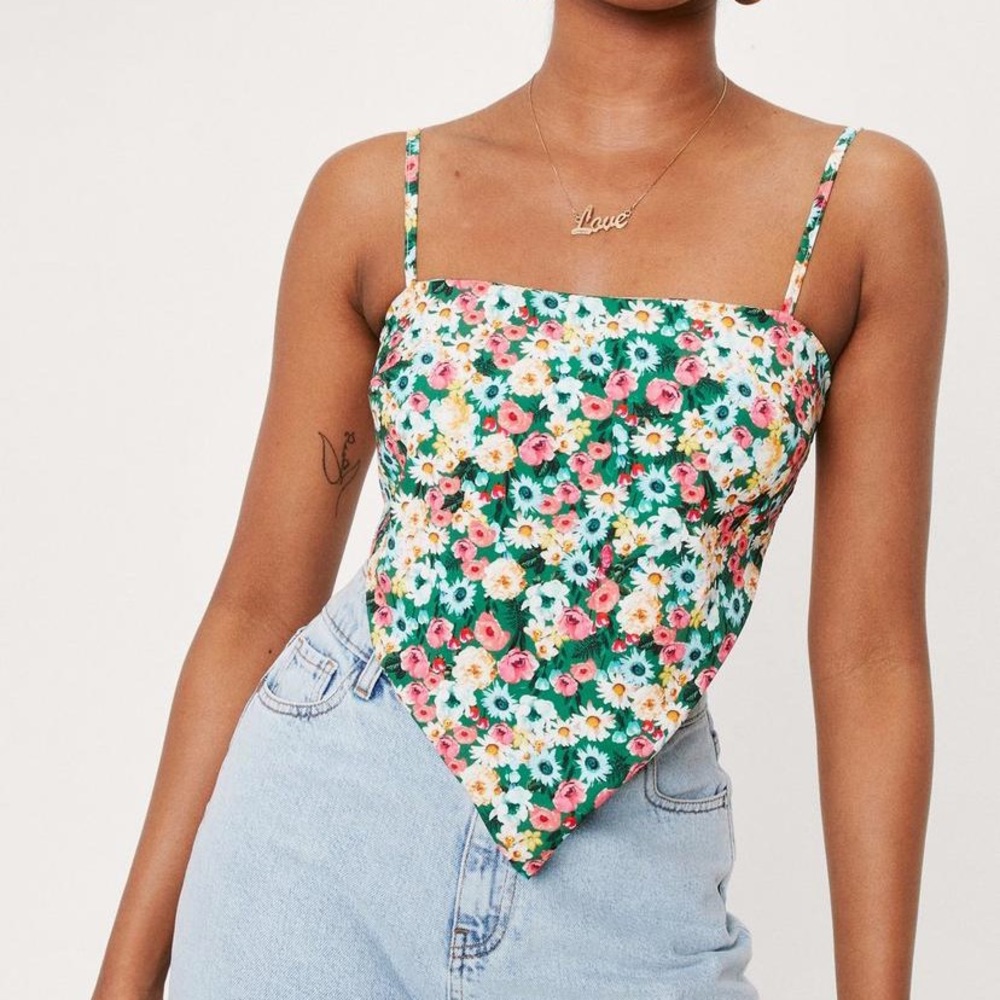 Floral tie back top